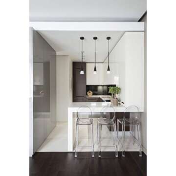 Modern Contemporary Acrylic Lucite Clear Counter Stool With Back For Kitchen Counter, Clear, Single, Set of 1