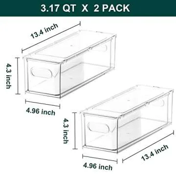 LALASTAR Stackable Fridge Organizer with Drawer Set