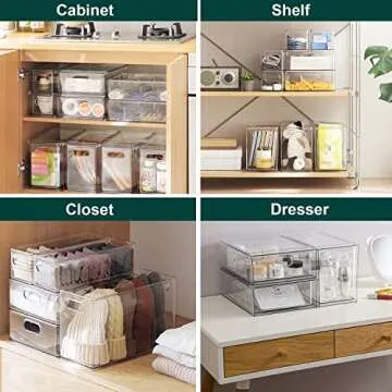 LALASTAR Stackable Fridge Organizer with Drawer Set