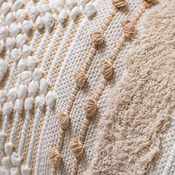 BlissBlush Cream Decorative Lumbar Throw Pillow Cover 14x36 Boho Long Cushion for Bed Neutral Beige White Accent Modern Farmhouse Pillowcase for Bedroom Living Room Couch Sofa Home Décor Cover ONLY