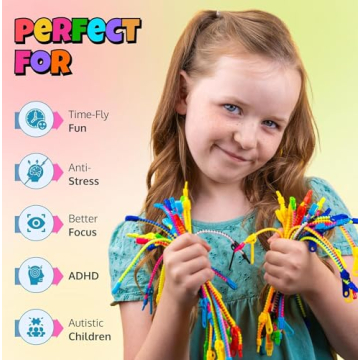 UpBrands 24 Pack Fidget Zipper Bracelets Sensory Toy