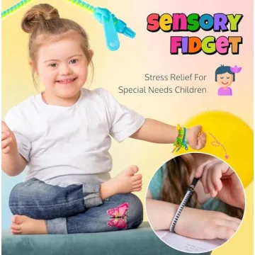 UpBrands 24 Pack Fidget Zipper Bracelets Sensory Toy