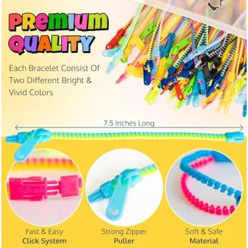 UpBrands 24 Pack Fidget Zipper Bracelets Sensory Toy