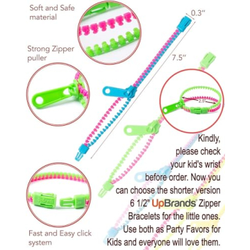 UpBrands 24 Pack Fidget Zipper Bracelets Sensory Toy