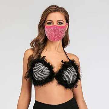 SAILA Fashion Reusable Rhinestone Mask for Ladies