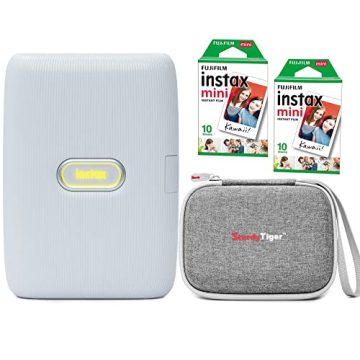 Fujifilm Instax Mini Link Smartphone Printer + Fujifilm Instax Mini Instant Film (20 Sheets) Bundle ...