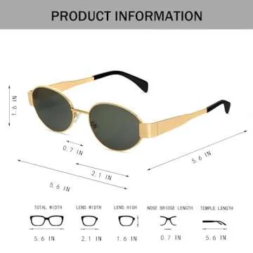 BUTABY Retro Oval Sunglasses with UV400 Protection