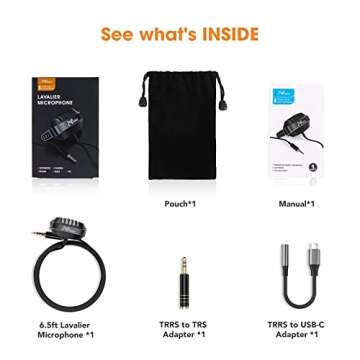 PoP voice Dual Cores Lavalier Lapel Microphone for iPhone Phone Camera Professional Omnidirectional ...