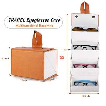 SMARTTOP Sunglass Eyeglass Organizer Collector 5 slot 6 Slot PU Eyeglasses Storage Case Box Multiple...