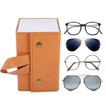 SMARTTOP Sunglass Eyeglass Organizer Collector 5 slot 6 Slot PU Eyeglasses Storage Case Box Multiple Hanging Eyewear Display…