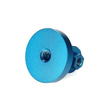 HSU Aluminum Alloy Metal GoPro Tripod/Monopod Mount with Aluminum Thumbscrew for GoPro Hero 13, 12, 11, 10, 9, 8, 7, 6, 5, 4, 3+, 3, 2, 1 HD, AKASO Campark and Other Action Cameras (Blue)