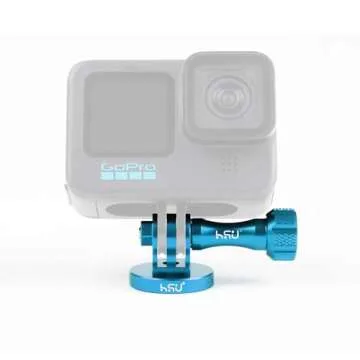 HSU Aluminum Alloy Metal GoPro Tripod/Monopod Mount with Aluminum Thumbscrew for GoPro Hero 13, 12, 11, 10, 9, 8, 7, 6, 5, 4, 3+, 3, 2, 1 HD, AKASO Campark and Other Action Cameras (Blue)