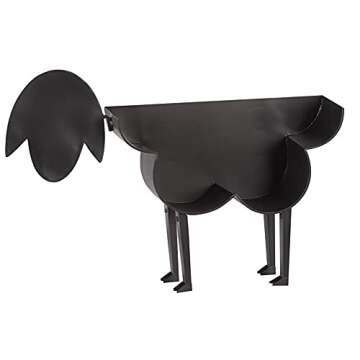 Sheep Toilet Paper Holder Black Metal Wall Mounted Toilet Paper Stand Toilet Paper Storage for 7 Rolls by Art & Artifact