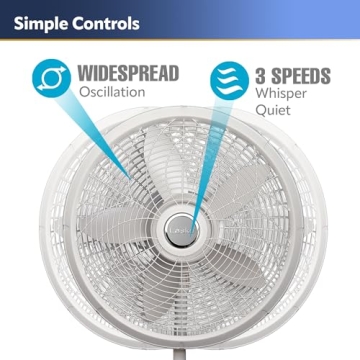 Lasko Oscillating Pedestal Fan with Adjustable Height 3 Speeds