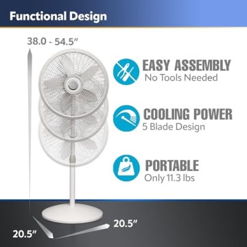 Lasko Oscillating Pedestal Fan with Adjustable Height 3 Speeds