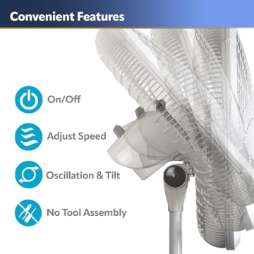 Lasko Oscillating Pedestal Fan with Adjustable Height 3 Speeds