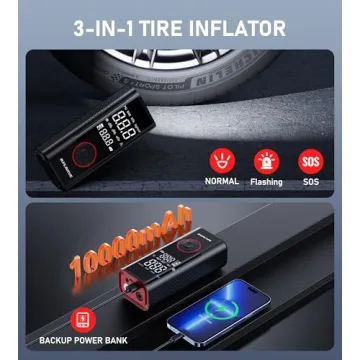 150PSI Portable Tire Inflator with LED Light
