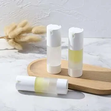 longway 1 Oz (30ML) Empty Refillable Airless Pump Bottle,Travel Foundation Containers,Airless Cosmetic Pump Bottle for Hand Sanitizer, Toner,Gel,Hair Oil, Lotion and Face Cream (Pack of 6, Frosted)