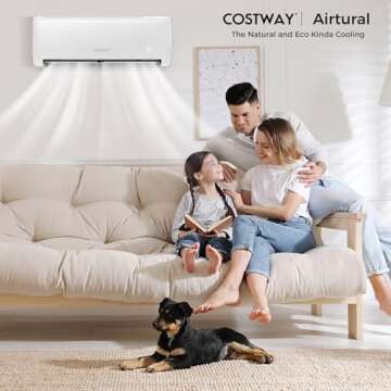 COSTWAY 12,000 BTU Mini Split Air Conditioner, with Heat Pump, Energy Star, 21 SEER2 Inverter, 24H T...