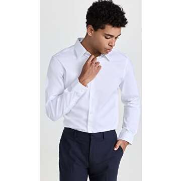 Theory Men's Sylvain Good Cotton Shirt, White, L