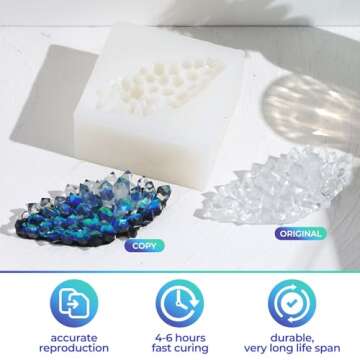 LET'S RESIN Silicone Mold Making Kit Liquid Silicone Rubber 140oz Translucent Clear Mold Making Sili...