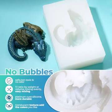 LET'S RESIN Silicone Mold Making Kit Liquid Silicone Rubber 140oz Translucent Clear Mold Making Silicone-Mixing Ratio 1:1-Molding Silicone for Resin Molds,Silicone Molds Maker DIY Manual Making