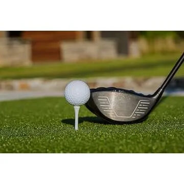 Original Country Club Elite by Real Feel Golf Mat 5x5 ft, Thick Outdoor & Indoor Turf Practice Mat with Real & Rubber Tee Compatibility | Heavy Duty Advanced Rubber Backing Training Mat | Zero Bounce