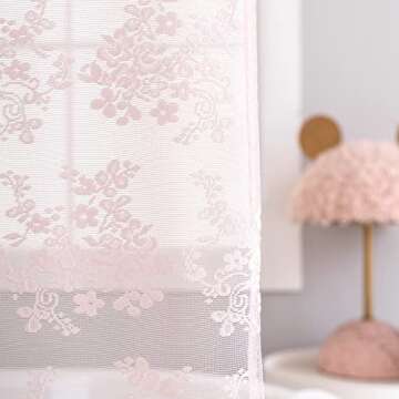Chic Pink Lace Shower Curtain for Stall Showers 36 x 72