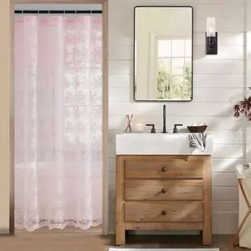 Chic Pink Lace Shower Curtain for Stall Showers 36 x 72