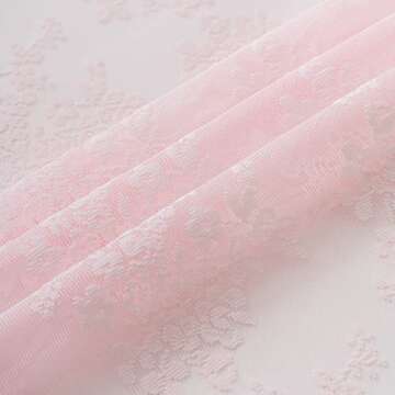 Chic Pink Lace Shower Curtain for Stall Showers 36 x 72