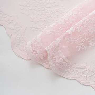 Chic Pink Lace Shower Curtain for Stall Showers 36 x 72