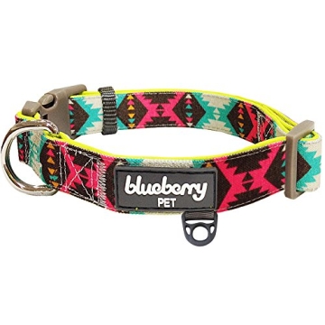Blueberry Pet Soft Tribal Print Dog Collar Medium