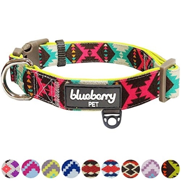 Blueberry Pet Soft Tribal Print Dog Collar Medium
