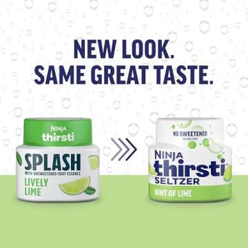 Ninja Thirsti Flavored Water Drops - Zero Calorie Seltzer Variety