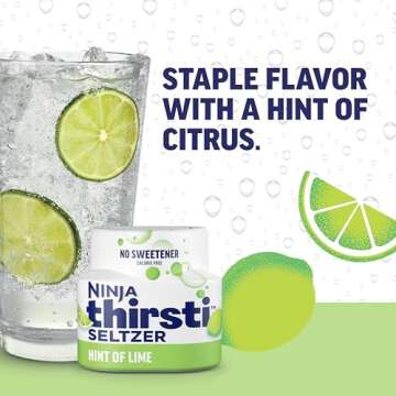 Ninja Thirsti Flavored Water Drops - Zero Calorie Seltzer Variety