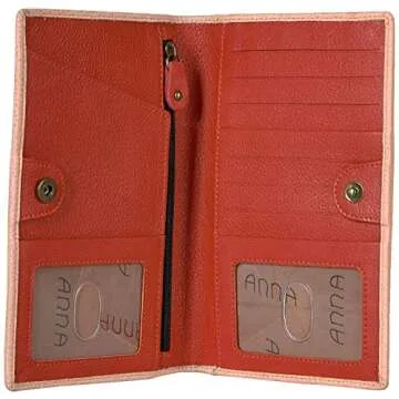 Elegant Hand-Painted Leather Wallet for Women - Unique Artistry