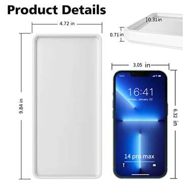 Gurygo 2 Pack 10" Bathroom Tray, Ceramic Vanity Trays for Bathroom, Small Ceramic Trays, Kitchen Soap Tray, Dish Soap Tray for Kitchen Counter (White, 10",Set/2)…