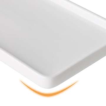 Gurygo 2 Pack 10" Bathroom Tray, Ceramic Vanity Trays for Bathroom, Small Ceramic Trays, Kitchen Soap Tray, Dish Soap Tray for Kitchen Counter (White, 10",Set/2)…
