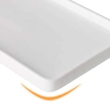 Gurygo 2 Pack 10" Bathroom Tray, Ceramic Vanity Trays for Bathroom, Small Ceramic Trays, Kitchen Soap Tray, Dish Soap Tray for Kitchen Counter (White, 10",Set/2)…