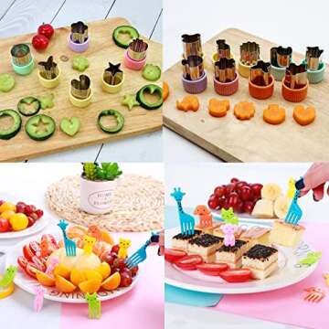 26 PCS Sandwich Cutter and Sealer, Yubng Uncrustables Sandwich Maker 6 Different Shapes, Vegetable Fruit Cutter for kids Back to School Bento Box Accessories