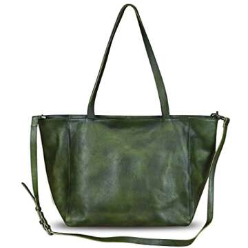 Genuine Leather Handbag for Women - Vintage Shoulder Tote Bag for Daily Use