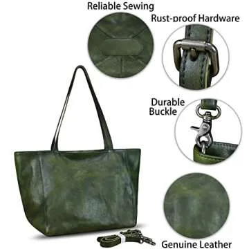 Unique Genuine Leather Handbag for Women - Vintage Style