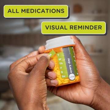 TOOKTAKE Daily Tracking Stickers/3 Pck for Vitamins & Medication in Any Form,Vitamin Organizer,Easy Pill Tracker,Daily Pill Organizer,Medicine Organizer,Weekly Pill Box,7 Day Week, AM/PM,Day & Night