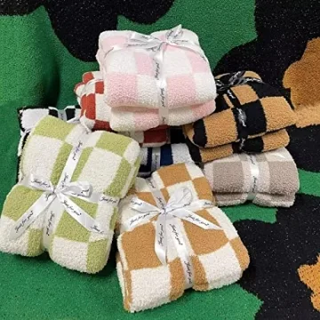Ultra Soft Checkered Blanket Cozy Buffalo Throw Lightweight