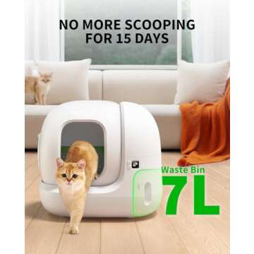 PETKIT PuraMax 2 Automatic Self-Cleaning Cat Litter Box, with Anti-Leakage New Cylinder and Waterproof Litter Pad Max, 2.4G WiFi App Control Scoop-Free, Basic Bundle Includes N50 2.0 & Trash Bags