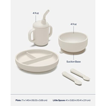 Lalo First Bites Silicone Baby Feeding Set for Self-Feeding
