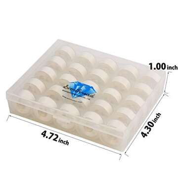 Simthread 25pcs White Prewound Bobbin Thread Size A (SA156) 60WT for Brother Innovis, Babylock, Bern...
