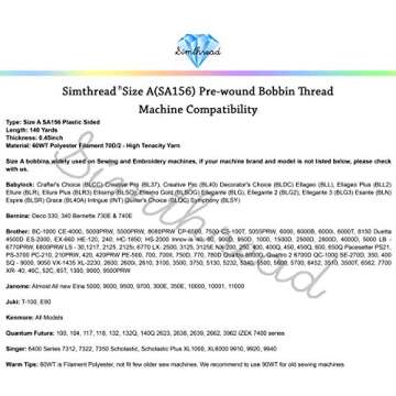 Simthread 25pcs White Prewound Bobbin Thread Size A (SA156) 60WT for Brother Innovis, Babylock, Bernette, Bernina and Janome Embroidery Thread Sewing Thread Machine with Clear Storage Plastic Case DIY