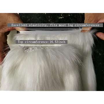 gupiar Women's Fur Leg Warmers Sexy Furry Fuzzy Leg Warmers Soft Boot Cuffs Cover White