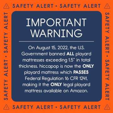 hiccapop Playpen Mattress Pad - 1.0" Thick Playard Mattress Topper for Pack and Play with Washable Cover and Carry Bag